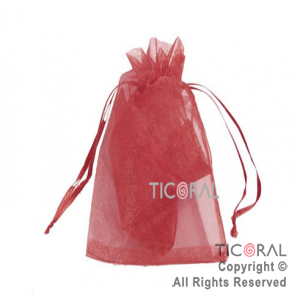 BOLSA MARRON ORGANZA 14.5X10CM HS2627-16 x 1